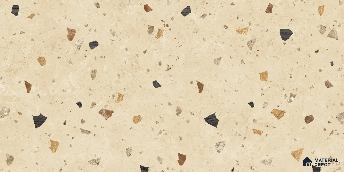 Terrazzo Floor & Wall Tile TL 12263 Retrona Hope 4 ft x 2 ft Carving Matte Finish Vitrified Tile - 9 mm | 4 Random Designs