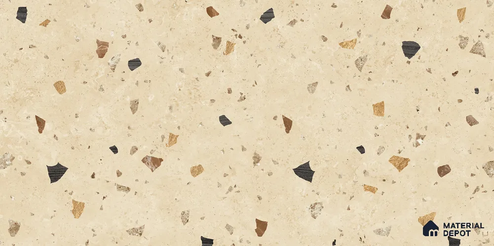 Terrazzo Floor & Wall Tile TL 12263 Retrona Hope 4 ft x 2 ft Carving Matte Finish Vitrified Tile - 9 mm | 4 Random Designs