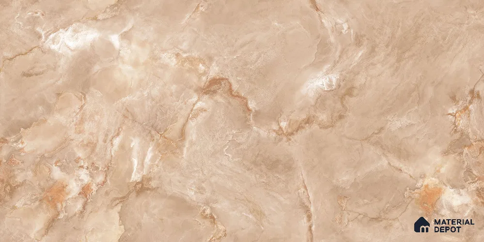 Marble Floor & Wall Tile TL 12222 Radiance Brown 4 ft x 2 ft Endless Policer Flow Finish Vitrified Tile - 9 mm | 4 Random Designs
