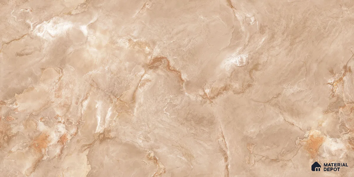 Marble Floor & Wall Tile TL 12222 Radiance Brown 4 ft x 2 ft Endless Policer Flow Finish Vitrified Tile - 9 mm | 4 Random Designs