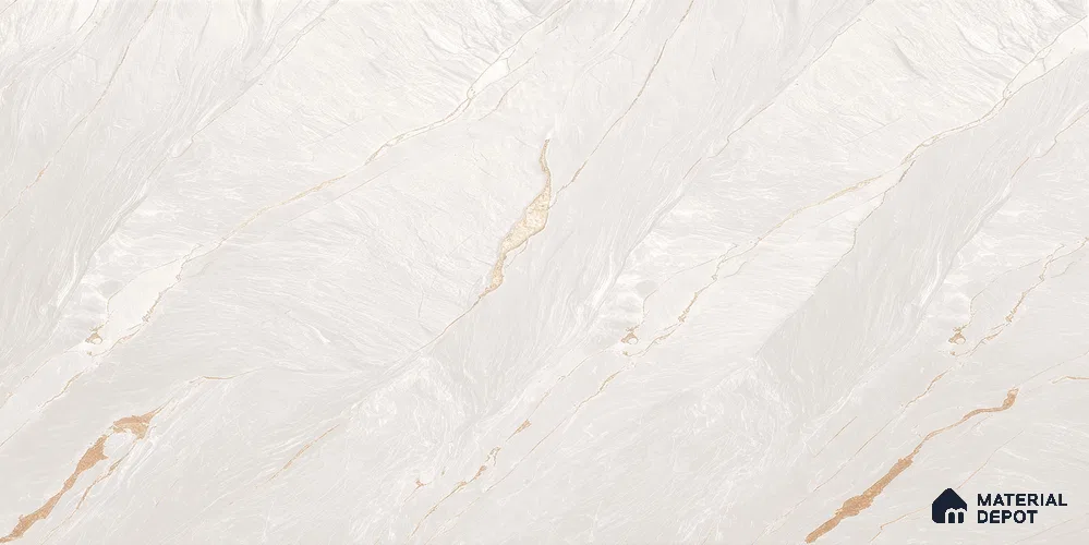Marble Floor & Wall Tile TL 12267 C Dunescape White 4 ft x 2 ft Matte + (Glossy Granula/Glue) Finish Vitrified Tile - 9 mm | 3 Random Designs