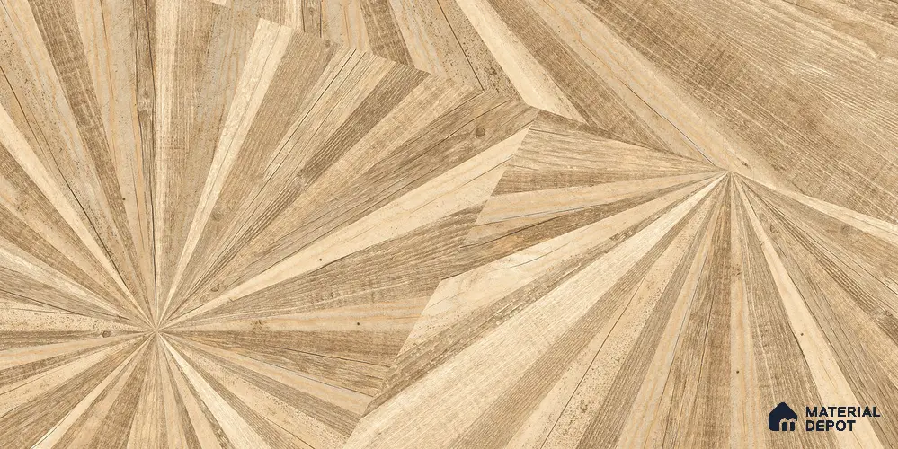 Wood Wall Tile TL 12269 Woodstar Decore 4 ft x 2 ft Matte + (Glossy Granula/Glue) Finish Vitrified Tile - 9 mm | 5 Random Designs