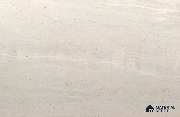 Large Formate Marble Floor & Wall Tile TL 11479 B Natura Travertine Crema 6 ft x 4 ft Vitrified Lush Finish - 9 mm | 4 Random Design | Suitable for Living Room, Bedroom, Dining & Office