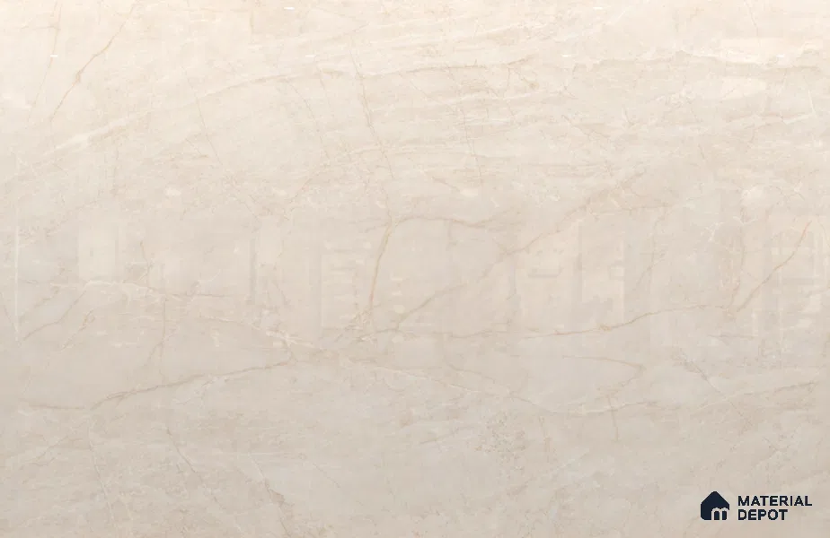 Large Formate Marble Floor & Wall Tile TL 11501 B Seabrezz Ivory 6 ft x 4 ft Vitrified Glossy Finish - 9 mm | 4 Random Design | Suitable for Living Room, Bedroom, Dining & Office