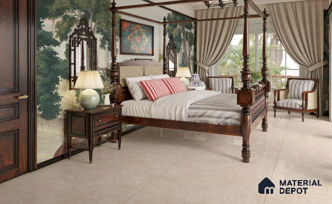 Large Formate Marble Floor & Wall Tile TL 11500 Stillstone Beige 6 ft x 4 ft Vitrified Glossy Finish - 9 mm | 4 Random Design | Suitable for Living Room, Bedroom, Dining & Office