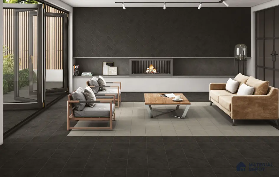 Subway Wall Tile TL 11527 J Levels Black 10 inc x 2 inc Vitrified Whitebody Digimatt Finish - 8.5 mm | Suitable for Kitchen & Bathroom | Minimum 3 mm Spacer is Mandatory