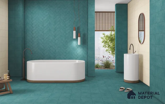 Subway Floor & Wall Tile TL 11527 Levels Aqua 8 inc x 8 inc Vitrified Whitebody Digimatt Finish - 8.5 mm | Suitable for Kitchen & Bathroom | Minimum 3 mm Spacer is Mandatory