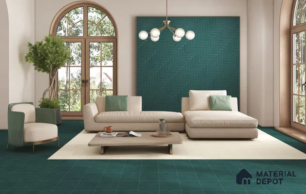 Subway Floor & Wall Tile TL 11527 U Levels Dusty Blue 8 inc x 8 inc Vitrified Whitebody Digimatt Finish - 8.5 mm | Suitable for Kitchen & Bathroom | Minimum 3 mm Spacer is Mandatory