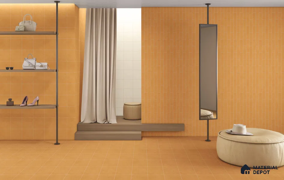 Subway Wall Tile TL 11527 AD Levels Marigold 10 inc x 2 inc Vitrified Whitebody Digimatt Finish - 8.5 mm | Suitable for Kitchen & Bathroom | Minimum 3 mm Spacer is Mandatory
