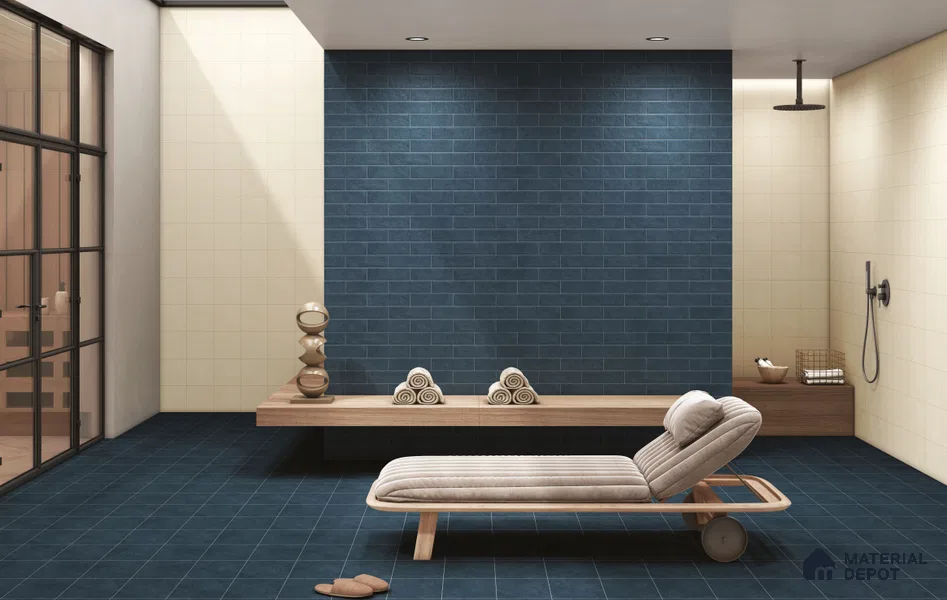 Subway Wall Tile TL 11527 Q Levels Cobalt 10 inc x 2 inc Vitrified Whitebody Glossy Finish - 8.5 mm | Suitable for Kitchen & Bathroom | Minimum 3 mm Spacer is Mandatory