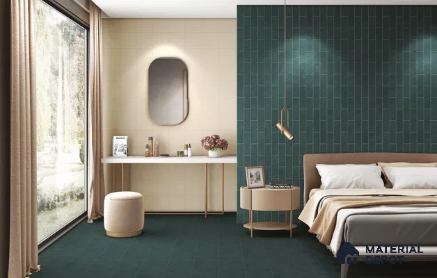 Subway Wall Tile TL 11527 BA Levels Teal 10 inc x 2 inc Vitrified Whitebody Digimatt Finish - 8.5 mm | Suitable for Kitchen & Bathroom | Minimum 3 mm Spacer is Mandatory