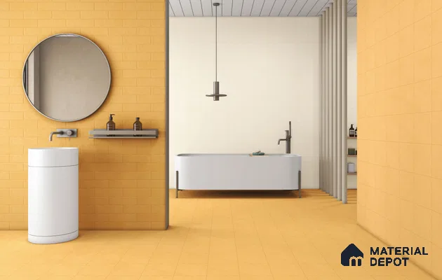 Subway Floor & Wall Tile TL 11527 AF Levels Melon Yellow 8 inc x 8 inc Vitrified Whitebody Digimatt Finish - 8.5 mm | Suitable for Kitchen & Bathroom | Minimum 3 mm Spacer is Mandatory