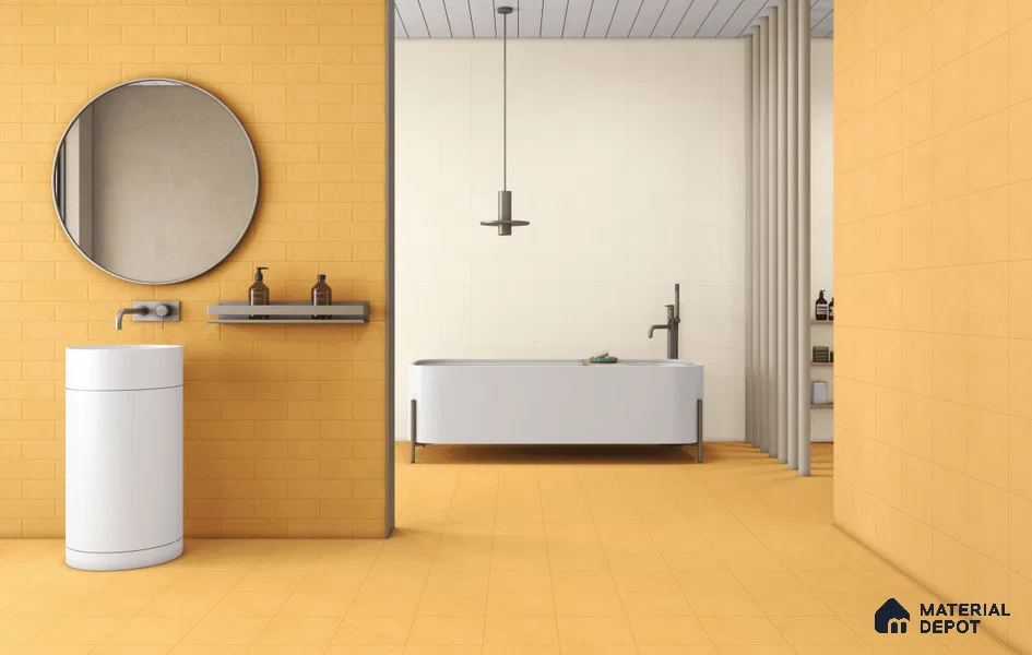 Subway Floor & Wall Tile TL 11527 AF Levels Melon Yellow 8 inc x 8 inc Vitrified Whitebody Digimatt Finish - 8.5 mm | Suitable for Kitchen & Bathroom | Minimum 3 mm Spacer is Mandatory