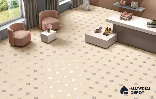 Subway Floor & Wall Tile TL 11526 G Retro Beige 8 inc x 8 inc Anti Skid Vitrified Whitebody Digimatt Finish - 8.5 mm | Suitable for Kitchen & Bathroom | Minimum 3 mm Spacer is Mandatory