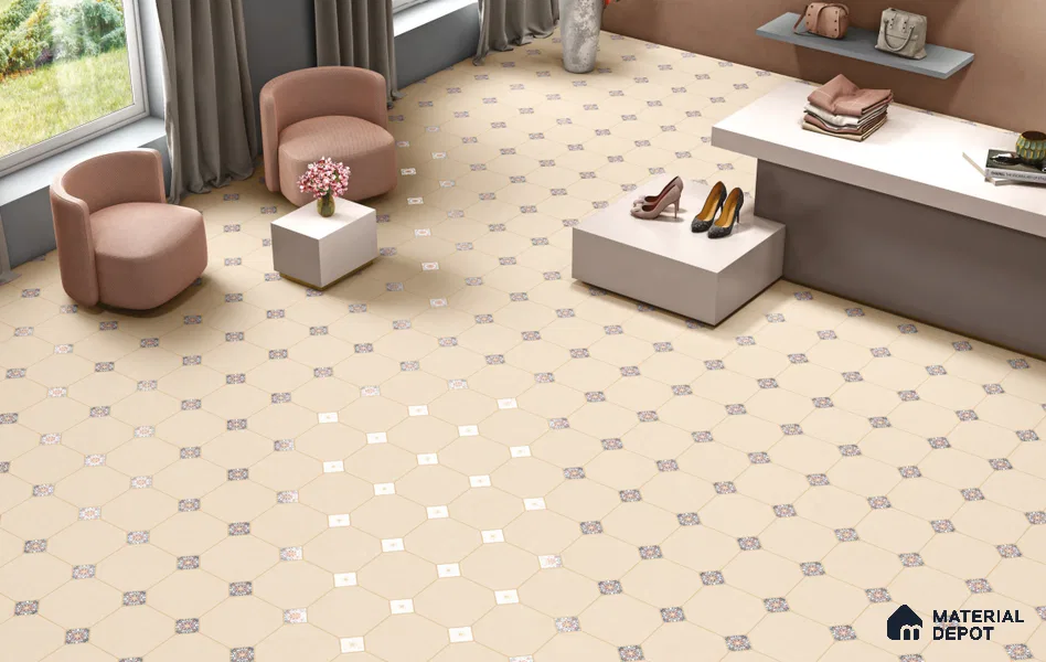 Subway Floor & Wall Tile TL 11526 G Retro Beige 8 inc x 8 inc Anti Skid Vitrified Whitebody Digimatt Finish - 8.5 mm | Suitable for Kitchen & Bathroom | Minimum 3 mm Spacer is Mandatory