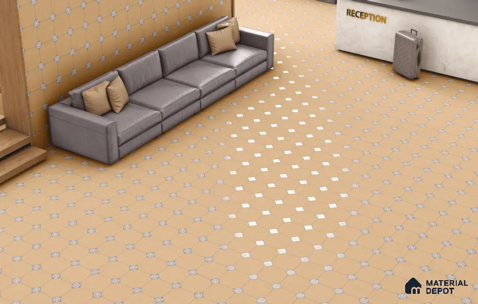 Subway Floor & Wall Tile TL 11526 E Retro Latte 8 inc x 8 inc Anti Skid Vitrified Whitebody Digimatt Finish - 8.5 mm | Suitable for Kitchen & Bathroom | Minimum 3 mm Spacer is Mandatory