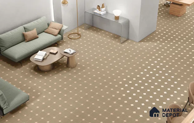 Subway Floor & Wall Tile TL 11526 F Retro Sepia 8 inc x 8 inc Anti Skid Vitrified Whitebody Digimatt Finish - 8.5 mm | Suitable for Kitchen & Bathroom | Minimum 3 mm Spacer is Mandatory