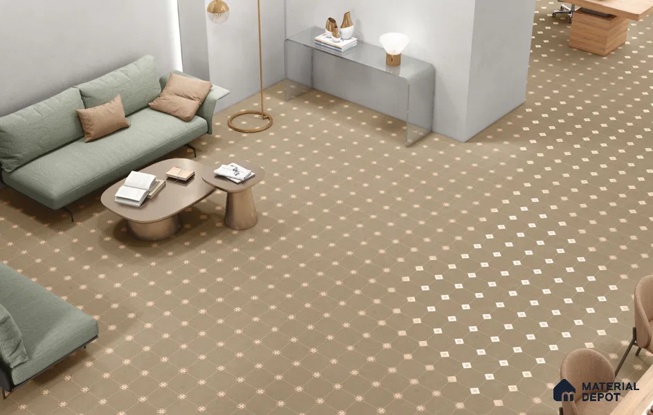 Subway Floor & Wall Tile TL 11526 F Retro Sepia 8 inc x 8 inc Anti Skid Vitrified Whitebody Digimatt Finish - 8.5 mm | Suitable for Kitchen & Bathroom | Minimum 3 mm Spacer is Mandatory