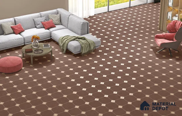 Subway Floor & Wall Tile TL 11526 B Retro Choco 8 inc x 8 inc Anti Skid Vitrified Whitebody Digimatt Finish - 8.5 mm | Suitable for Kitchen & Bathroom | Minimum 3 mm Spacer is Mandatory
