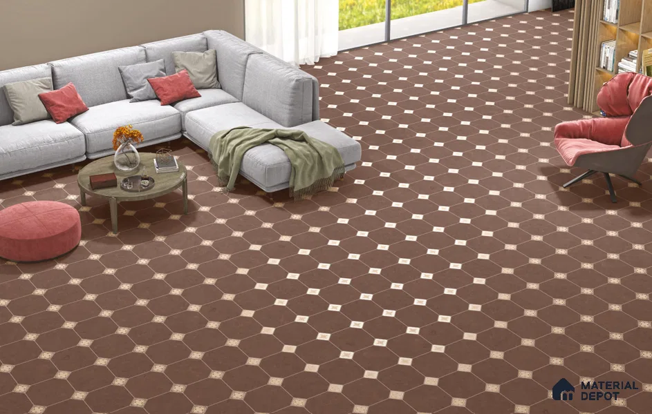 Subway Floor & Wall Tile TL 11526 B Retro Choco 8 inc x 8 inc Anti Skid Vitrified Whitebody Digimatt Finish - 8.5 mm | Suitable for Kitchen & Bathroom | Minimum 3 mm Spacer is Mandatory