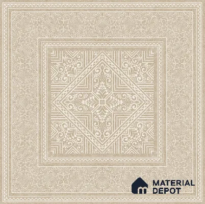 Moroccan Carpet Floor TL 11517 B Levels Sand Border 8 inc x 8 inc Anti Skid Vitrified Whitebody Digimatt Finish - 8 mm | Suitable for Living Room,Bedroom,Dining & Kitchen | Minimum 3 mm Spacer is Mandatory