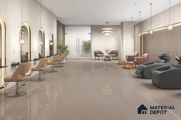 Terrazzo Kitchen Counter Top Slab TL 11512 B Mozeco Moss 8 ft x 3 ft Full Body Digimatt Finish - 15 mm | Suitable for Table Top & Window Frame | Adhesive and Spacers Must be Used During Installation
