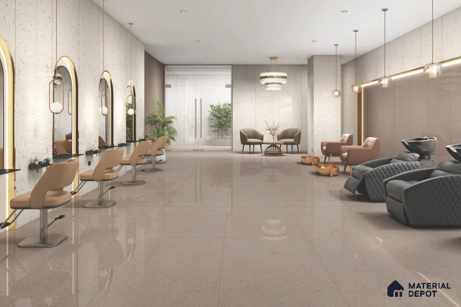 Terrazzo Kitchen Counter Top Slab TL 11512 Mozeco Moss 8 ft x 3 ft Full Body Glossy Finish - 15 mm | Suitable for Table Top & Window Frame | Adhesive and Spacers Must be Used During Installation