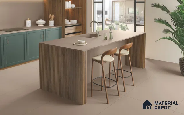 Plain Floor & Wall Tile TL 11513 Clay 8 ft x 3 ft Fullbody Matte Finish - 15 mm | Suitable for Table Top & Window Frame | Adhesive and Spacers Must be Used During Installation