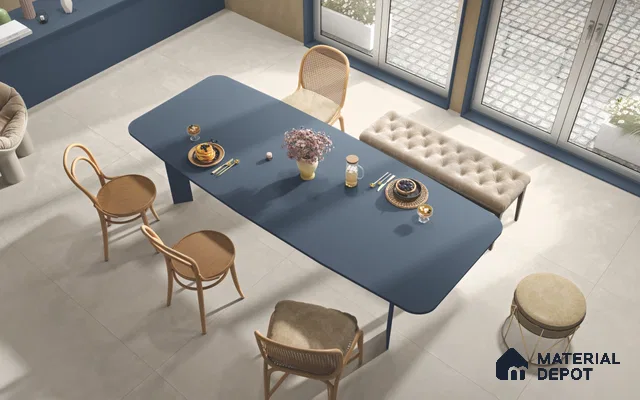 Plain Floor & Wall Tile TL 11513 K Denil 8 ft x 3 ft Fullbody Matte Finish - 15 mm | Suitable for Table Top & Window Frame | Adhesive and Spacers Must be Used During Installation