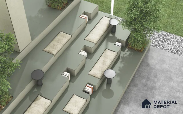 Plain Floor & Wall Tile TL 11513 D Grevel 8 ft x 3 ft Fullbody Matte Finish - 15 mm | Suitable for Table Top & Window Frame | Adhesive and Spacers Must be Used During Installation