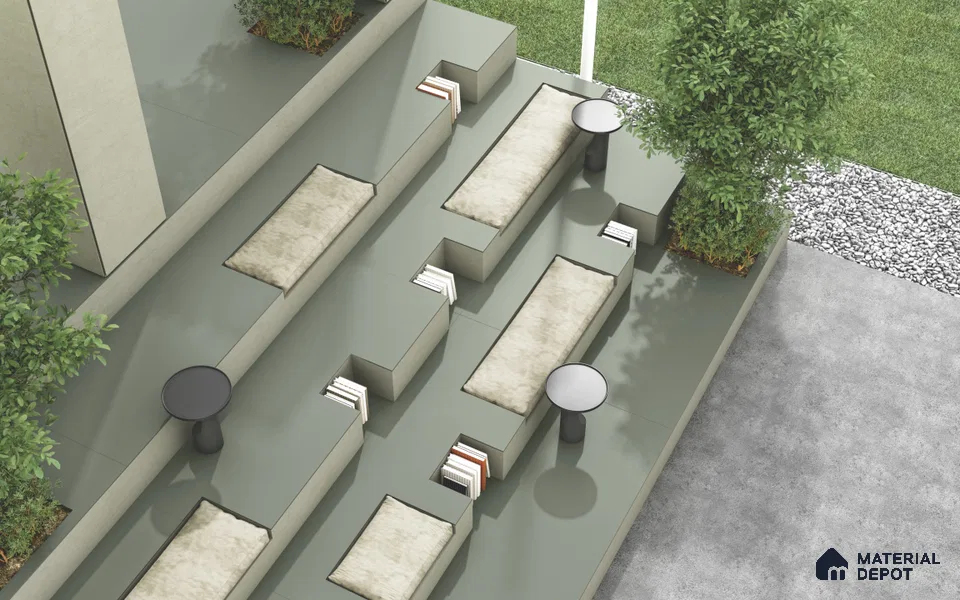 Plain Floor & Wall Tile TL 11513 D Grevel 8 ft x 3 ft Fullbody Matte Finish - 15 mm | Suitable for Table Top & Window Frame | Adhesive and Spacers Must be Used During Installation