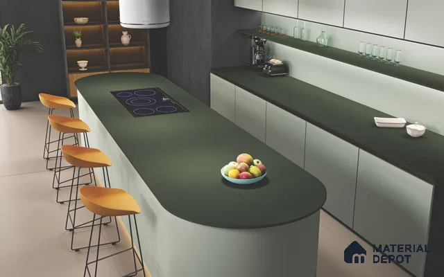Plain Floor & Wall Tile TL 11513 G Olive 8 ft x 3 ft Fullbody Matte Finish - 15 mm | Suitable for Table Top & Window Frame | Adhesive and Spacers Must be Used During Installation