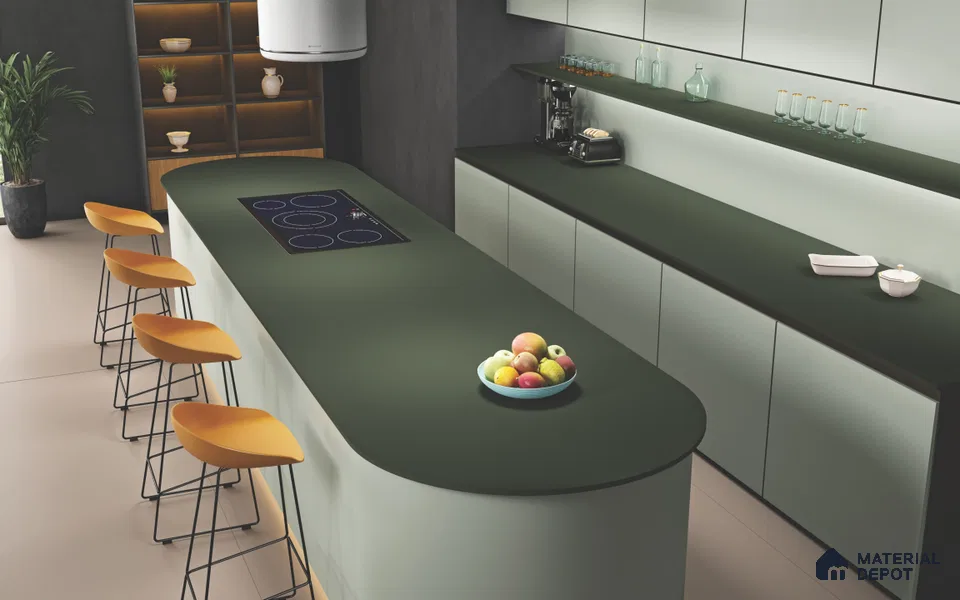 Plain Floor & Wall Tile TL 11513 G Olive 8 ft x 3 ft Fullbody Matte Finish - 15 mm | Suitable for Table Top & Window Frame | Adhesive and Spacers Must be Used During Installation
