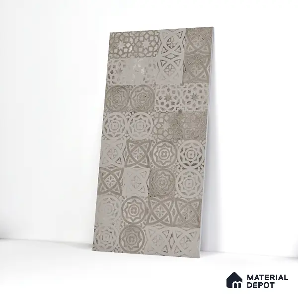 Carving Wall Tile TL 05457 B Neolith Grey Decor 2 ft x 4 ft Vitrified Rustic Carving Matte Finish - 9 mm | 4 Random Design | Suitable for Living Room, Bedroom, Bathroom, Kitchen