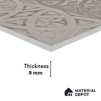 Carving Wall Tile TL 05457 B Neolith Grey Decor 2 ft x 4 ft Vitrified Rustic Carving Matte Finish - 9 mm | 4 Random Design | Suitable for Living Room, Bedroom, Bathroom, Kitchen