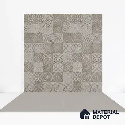 Carving Wall Tile TL 05457 B Neolith Grey Decor 2 ft x 4 ft Vitrified Rustic Carving Matte Finish - 9 mm | 4 Random Design | Suitable for Living Room, Bedroom, Bathroom, Kitchen