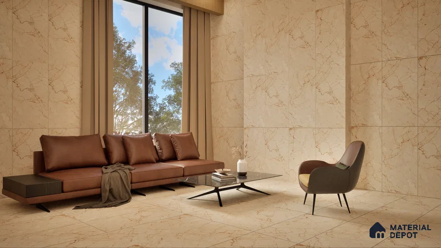 Carving Floor & Wall Tile TL 05614 Gravier Rosalia 2 ft x 4 ft Vitrified Carving Matte Finish - 9 mm | 6 Random Design | Suitable for Living Room, Bedroom, Bathroom