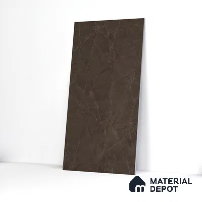 Carving Floor & Wall Tile TL 05612 B Gravier Subtle Choco 2 ft x 4 ft Vitrified Rustic Carving Matte Finish - 9 mm | 6 Random Design | Suitable for Living Room, Bedroom, Bathroom (Sample)