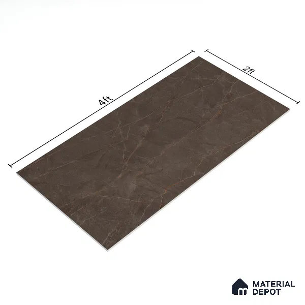 Carving Floor & Wall Tile TL 05612 B Gravier Subtle Choco 2 ft x 4 ft Vitrified Rustic Carving Matte Finish - 9 mm | 6 Random Design | Suitable for Living Room, Bedroom, Bathroom (Sample)
