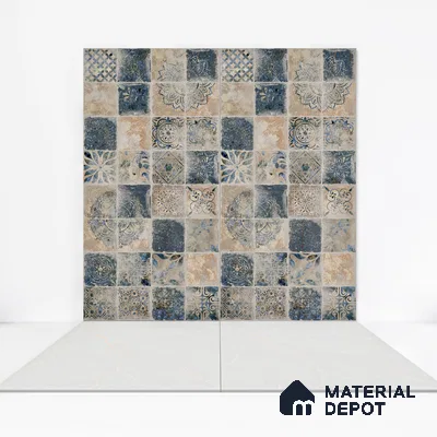 Carving Floor & Wall Tile TL 05612 D Gravier Subtle Bianco 2 ft x 4 ft Vitrified Rustic Carving Matte Finish - 9 mm | 6 Random Design | Suitable for Living Room, Bedroom, Bathroom (Sample)