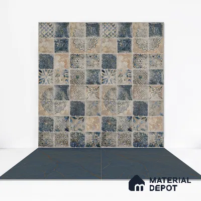 Carving Floor & Wall Tile TL 05612 E Gravier Subtle Viola 2 ft x 4 ft Vitrified Rustic Carving Matte Finish - 9 mm | 6 Random Design | Suitable for Living Room, Bedroom, Bathroom (Sample)