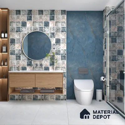 Highlighter Wall Tile TL 05612 F Gravier Subtle Viola Decor 2 ft x 4 ft Vitrified Rustic Carving Matte Finish - 9 mm | 4 Random Design | Suitable for Living Room, Bedroom, Bathroom