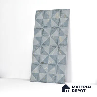 Highlighter Carving Wall Tile TL 05816 B Gravier Aqua Mint Decor 2 ft x 4 ft Vitrified Carving Matte Finish - 9 mm | Suitable for Living Room, Bedroom, Bathroom