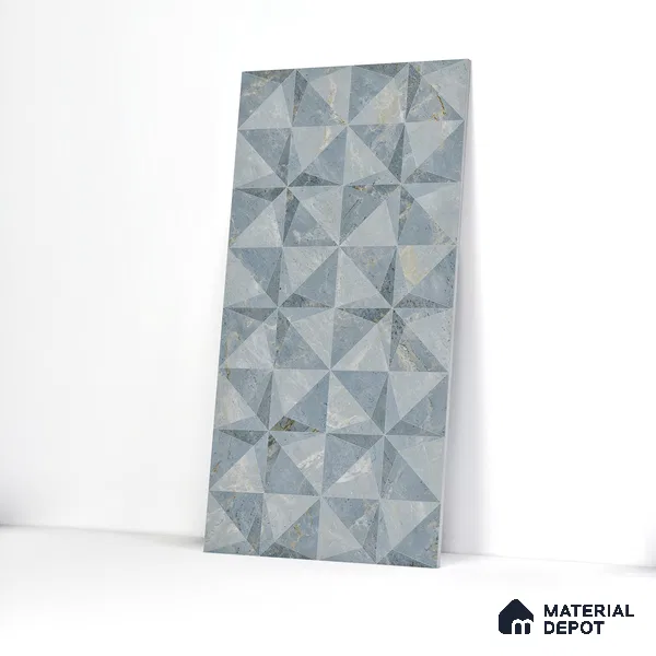 Highlighter Carving Wall Tile TL 05816 B Gravier Aqua Mint Decor 2 ft x 4 ft Vitrified Carving Matte Finish - 9 mm | Suitable for Living Room, Bedroom, Bathroom
