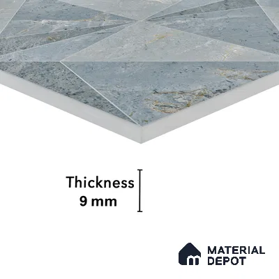 Highlighter Carving Wall Tile TL 05816 B Gravier Aqua Mint Decor 2 ft x 4 ft Vitrified Carving Matte Finish - 9 mm | Suitable for Living Room, Bedroom, Bathroom