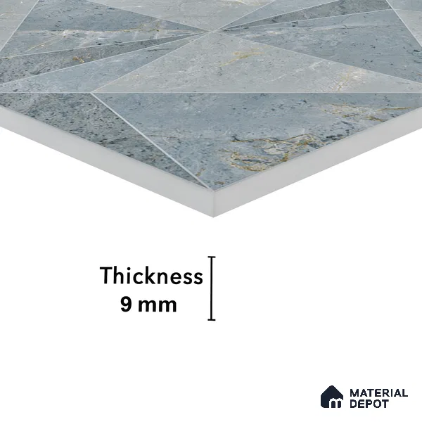Highlighter Carving Wall Tile TL 05816 B Gravier Aqua Mint Decor 2 ft x 4 ft Vitrified Carving Matte Finish - 9 mm | Suitable for Living Room, Bedroom, Bathroom