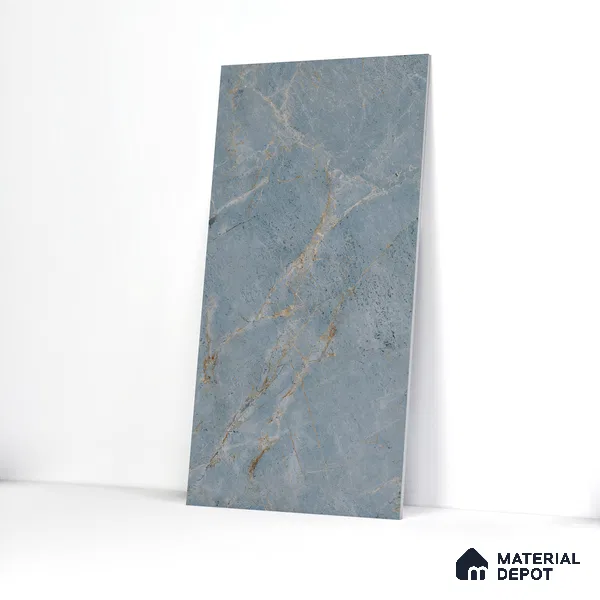 Carving Floor & Wall Tile TL 05816 Gravier Aqua Mint 2 ft x 4 ft Vitrified Carving Matte Finish - 9 mm | 10 Random Design | Suitable for Living Room, Bedroom, Bathroom