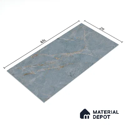 Carving Floor & Wall Tile TL 05816 Gravier Aqua Mint 2 ft x 4 ft Vitrified Carving Matte Finish - 9 mm | 10 Random Design | Suitable for Living Room, Bedroom, Bathroom