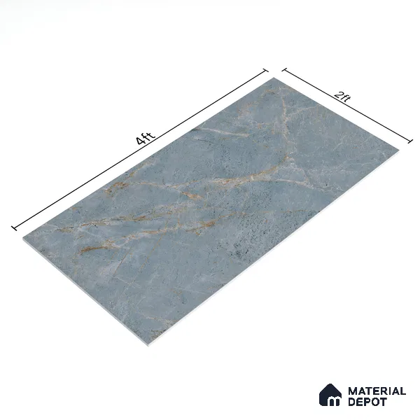 Carving Floor & Wall Tile TL 05816 Gravier Aqua Mint 2 ft x 4 ft Vitrified Carving Matte Finish - 9 mm | 10 Random Design | Suitable for Living Room, Bedroom, Bathroom