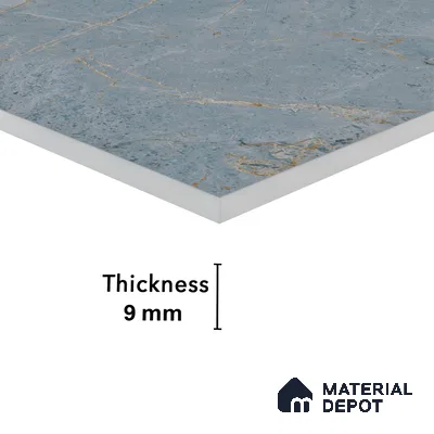 Carving Floor & Wall Tile TL 05816 Gravier Aqua Mint 2 ft x 4 ft Vitrified Carving Matte Finish - 9 mm | 10 Random Design | Suitable for Living Room, Bedroom, Bathroom